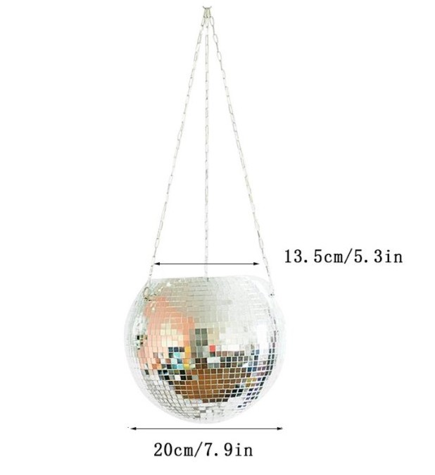 Unique Hanging Disco Ball Planter Pot Plant Hanger For Outdoor Indoor Plants