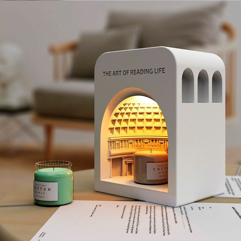 Custom Logo Polystone Wax Burner Electric Scents Candle Warmer Candle Melting Table Lamp Lighting Oil Wax Melt Burner