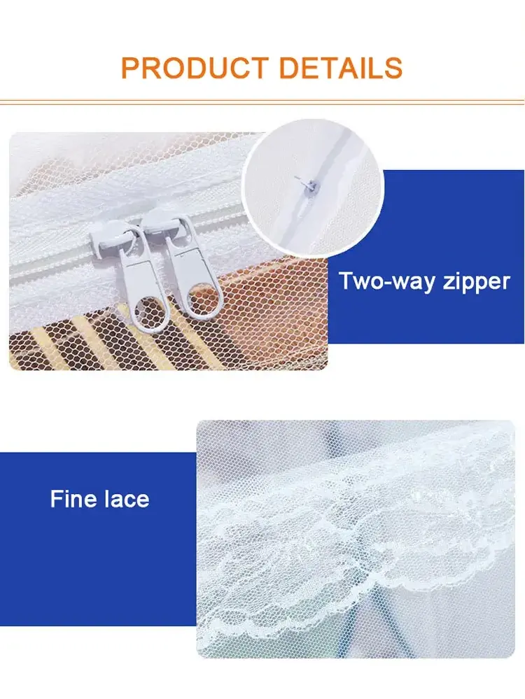 Online Gadgets Accessories Lace Newest Design Idea Product Home Two-way Zipper Folding Mosquito Net