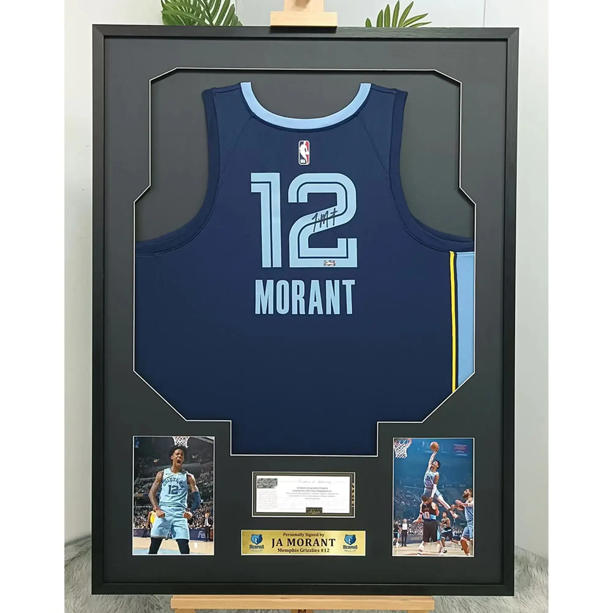 Sport Display Frame Case Wood Shadow Box with for Basketball Football Baseball Soccer Shirt Black Iron Wooden Picture Frame