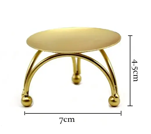 Gold Metal Plate Candle Holder Decorative Iron Pillar Teapot Plate,Candle Stand For Wax Candlesticks For Tea Light Holder