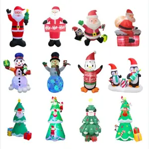 5ft Life Size Santa Claus Outdoor Christmas Yard Decor Light Ornaments Christmas Inflatable For Christmas Decoration Supplies