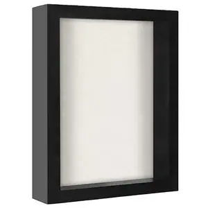 Custom All Black White Wood 3CM 5CM Deep 8x8 8x10 10x10 12x12inch A3 A4 3D Shadow Box Photo Frame Wall Art 3D Picture Frame