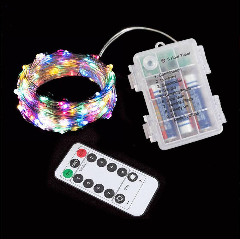 5m 10m 20m Ip65 Waterproof Remote Control 8 Lighting Modes Battery Powered Lights Colourful Led Copper Wire Fairy String Lights