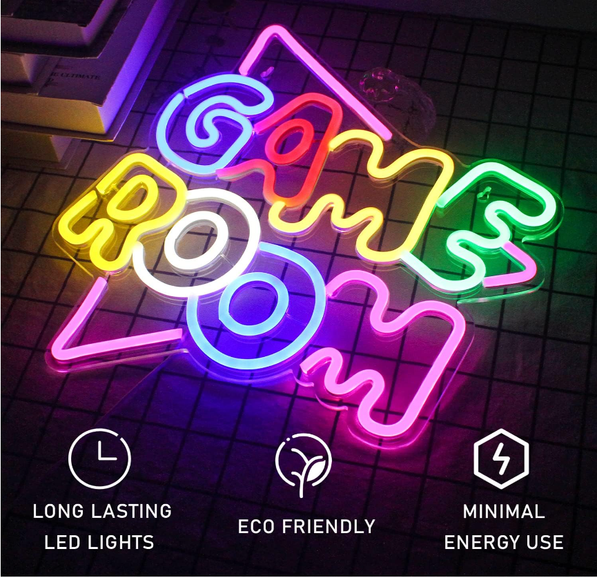 Large Game Zone Acrylic Neon Light Usb Powered Led Game Room Neon Sign For Wall Gaming Room Party Gamers Accessories Decoration