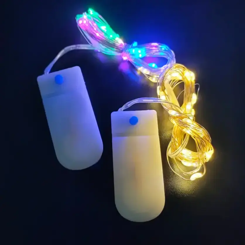 20 Led 2m Micro Battery Powered 3 Functions Flashing Copper Wire Light Fairy Christmas Wedding Decoration Led String Lights