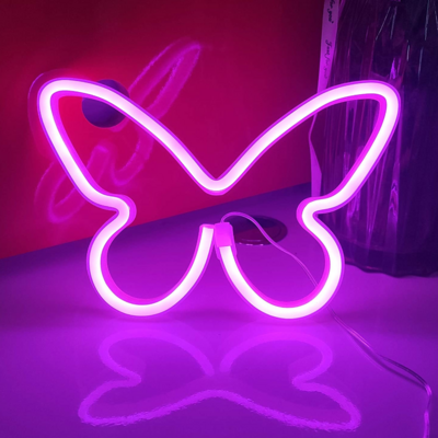 Neon Night Light Sign Wall Art Sign Battery Operated Hanging Kids Bedroom Home Party Decoration Led Butterfly Neon Sign Light