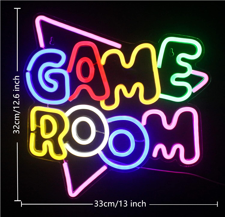 Large Game Zone Acrylic Neon Light Usb Powered Led Game Room Neon Sign For Wall Gaming Room Party Gamers Accessories Decoration