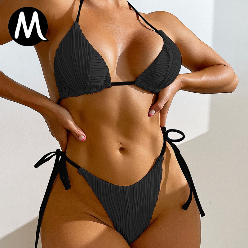 Two piece swimsuit women mature lady new design sexy girl bikini thong bikini bandeau swimwear