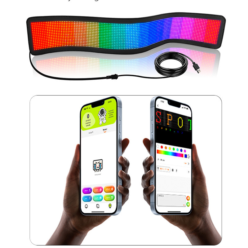 Smart app programmable led flexible film display car window advertising light led display board