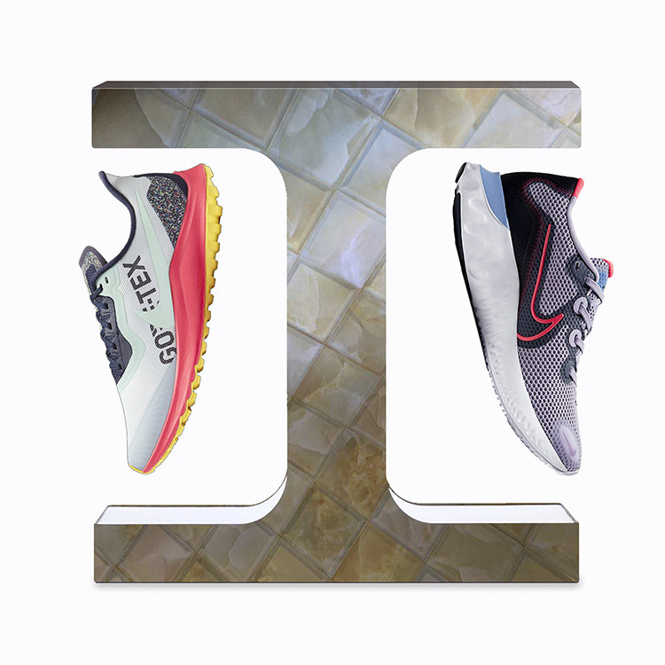 New Product Double Levitating Display Magnetic Floating Acrylic Sneaker Levitating  Display Racks  Floating Shoe Display