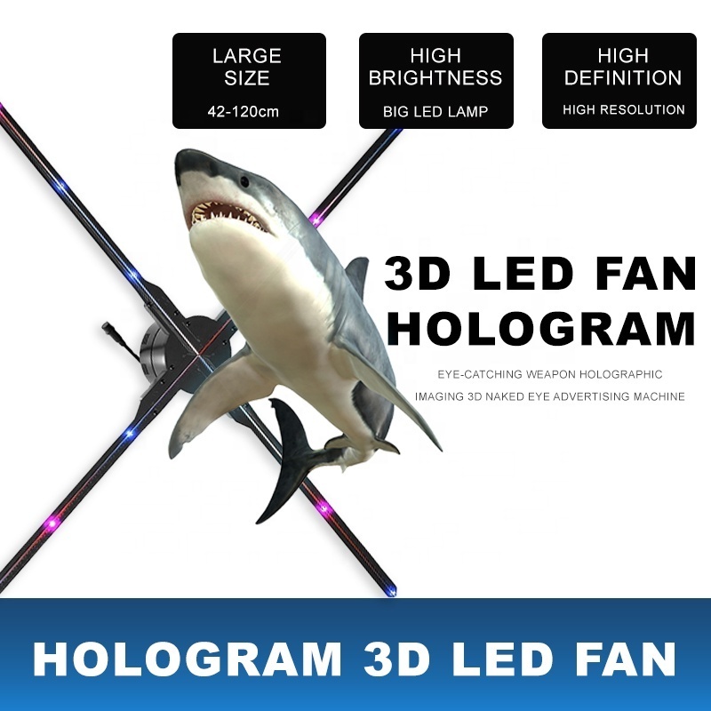 3D Led Hologram Projector 52 65 cm  3D Halogram Advertising Fan Projector Led Fan Advertisement