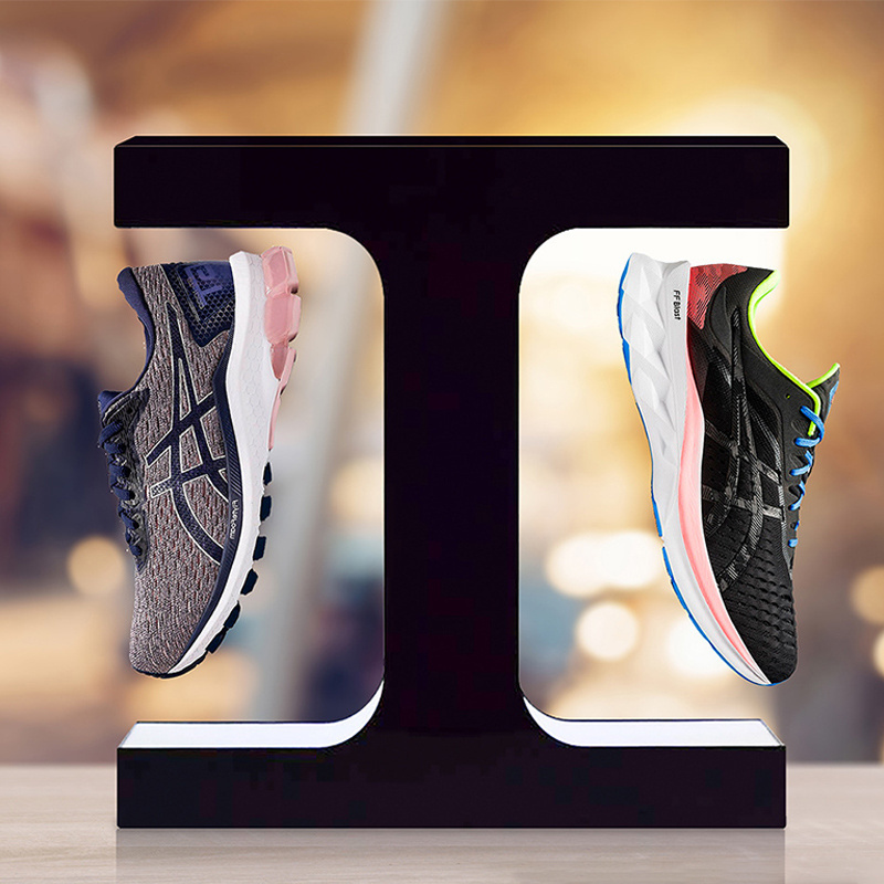 New Product Double Levitating Display Magnetic Floating Acrylic Sneaker Levitating  Display Racks  Floating Shoe Display