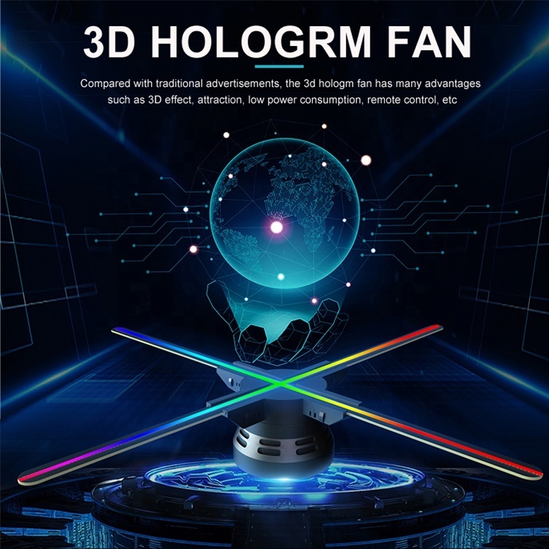 3D Led Hologram Projector 52 65 cm  3D Halogram Advertising Fan Projector Led Fan Advertisement