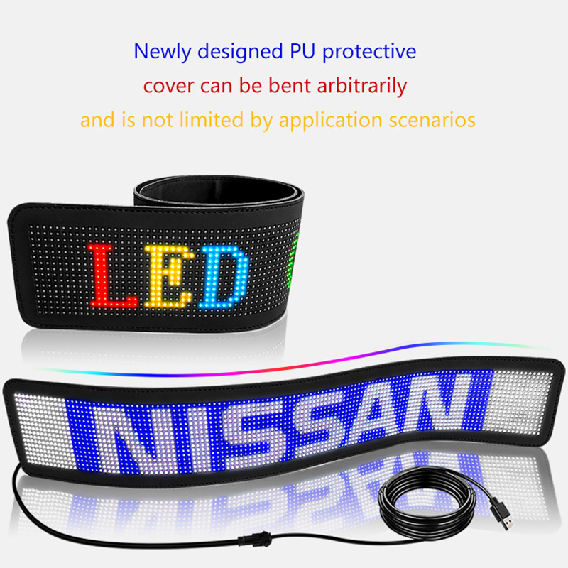 Smart app programmable led flexible film display car window advertising light led display board