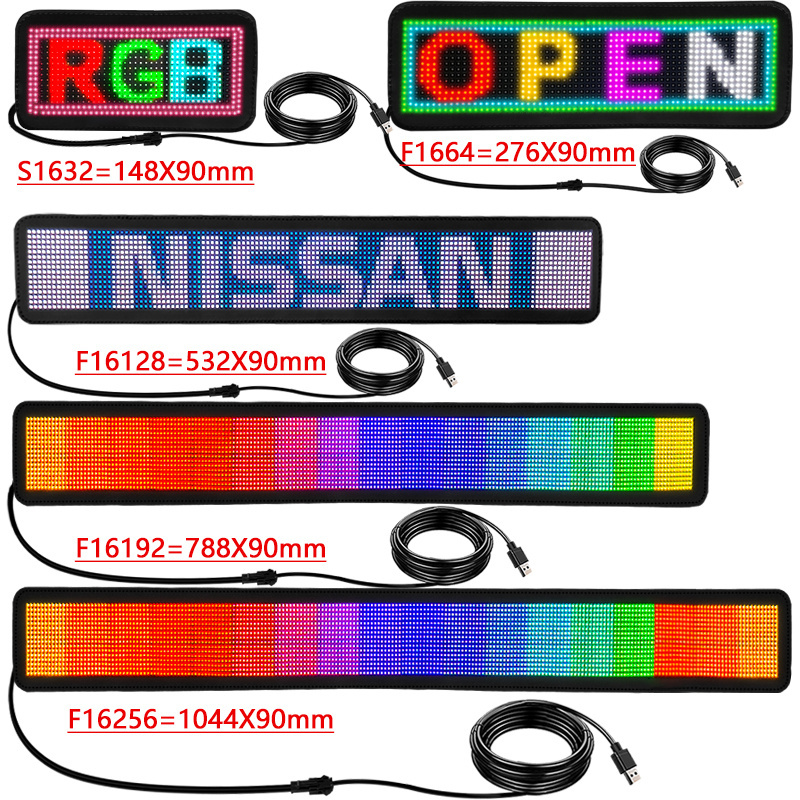 Smart app programmable led flexible film display car window advertising light led display board