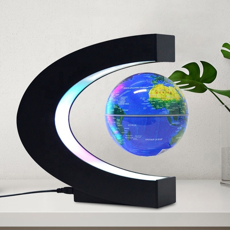 3 Inch Magnetic Rotating Globe Novelty C Shape Mova Moon Magnetic Floating Levitation Spinning Revolving Perpetual Motion Globe