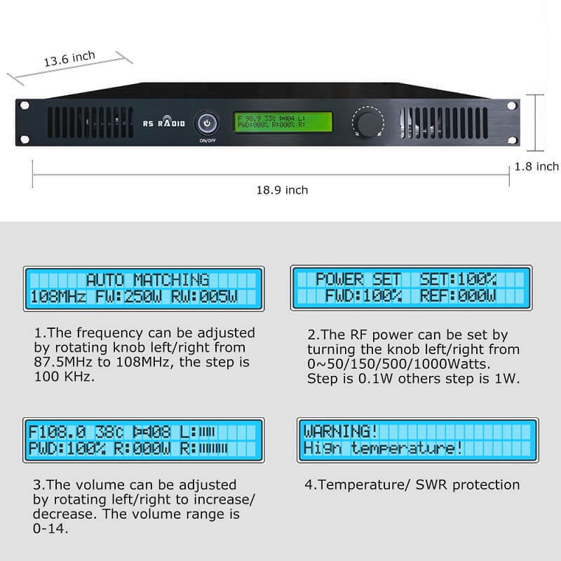 12km long range fm transmitter 100W FM radio transmitter Kit