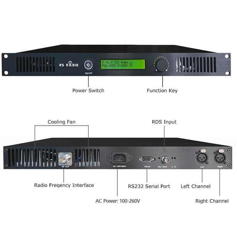 12km long range fm transmitter 100W FM radio transmitter Kit