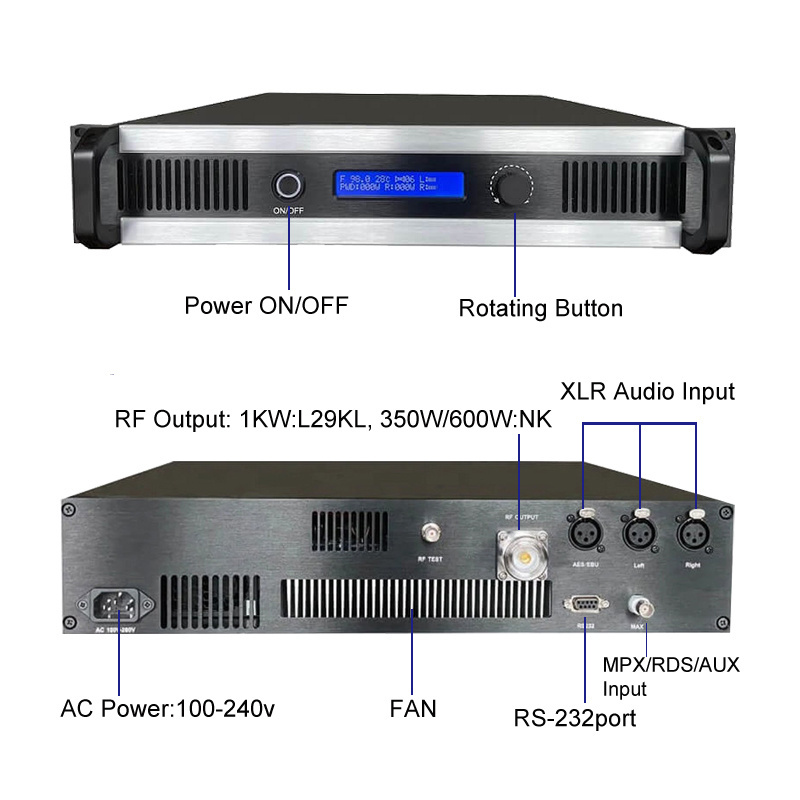 Free shipping 1KW Long Range FM Broadcast Transmitter 1000W emetteur radio fm 1000 watt for Church, Radio Station, Home