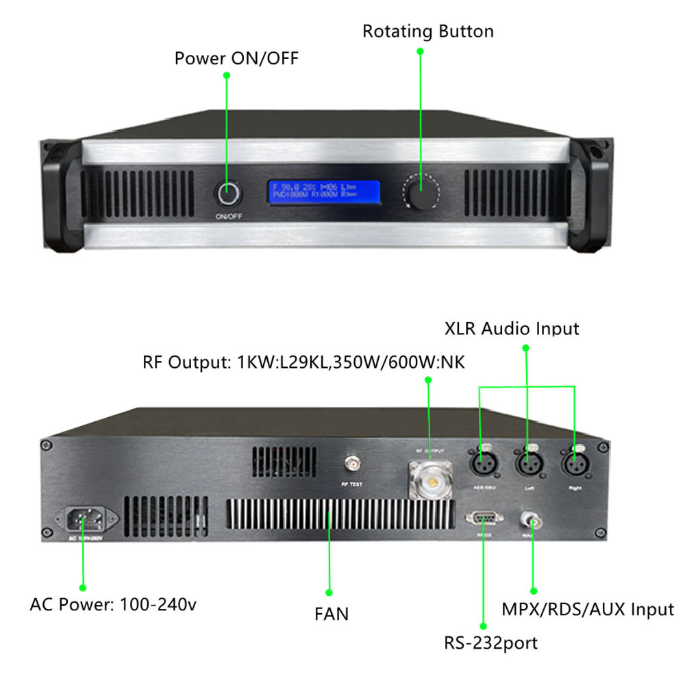 RS Radio 1500W FM transmitter complete equipments of radio station package