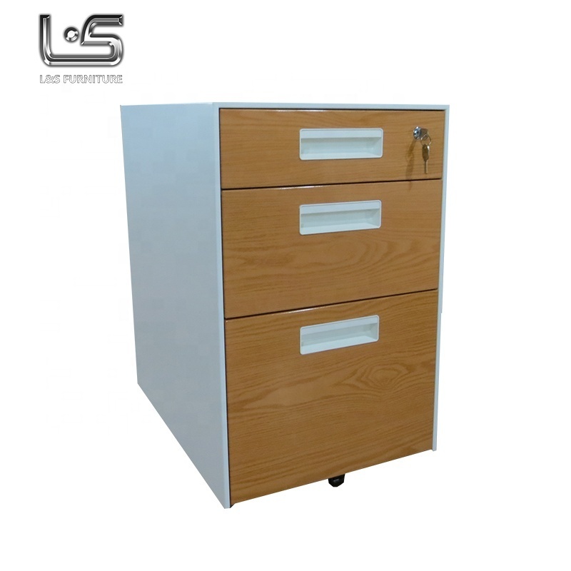 stainless steel small metal 3 drawer file cabinet