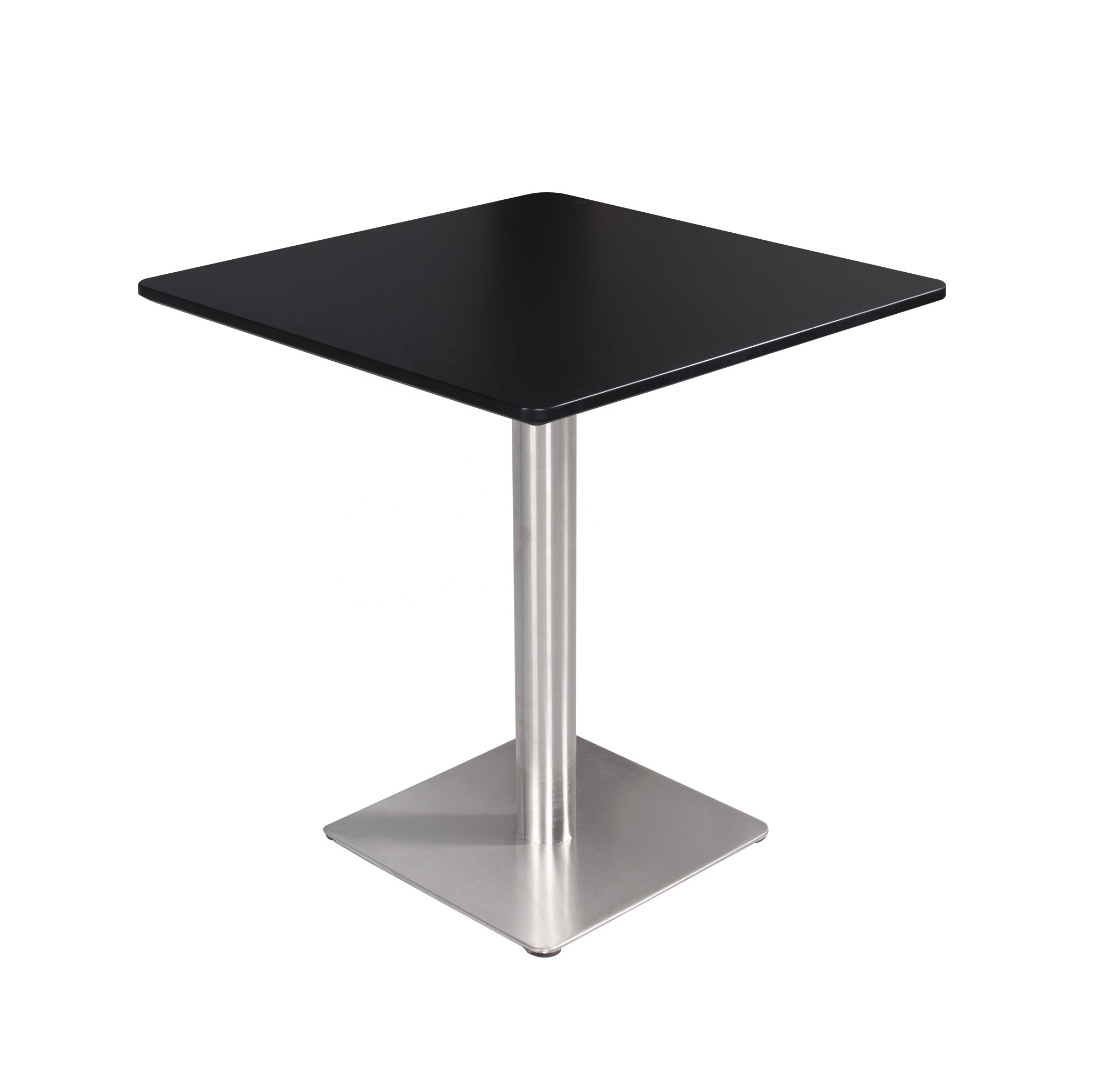 Cheap price square Black and White stainless steel coffee table