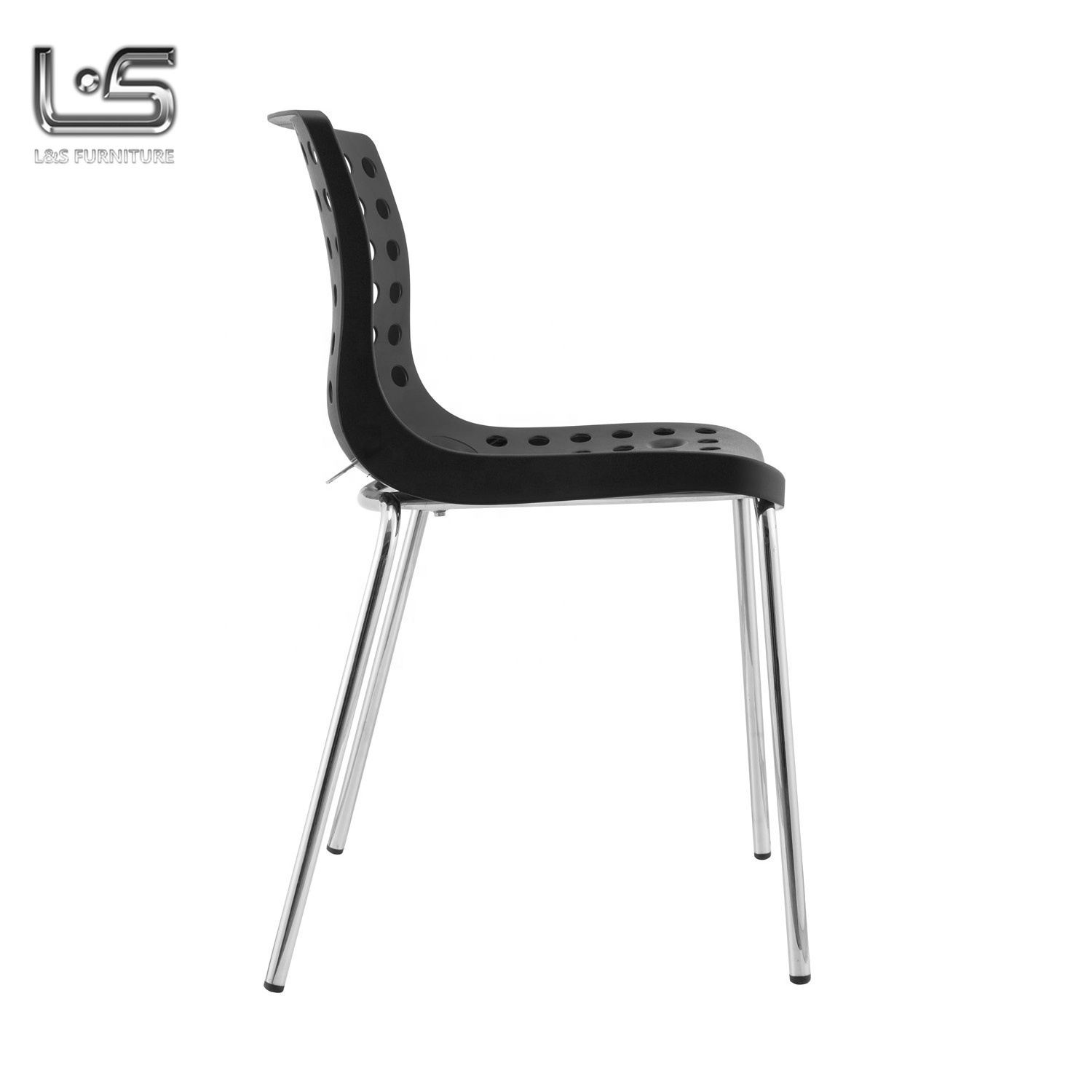 Factory Wholesale Black Restaurant Plastic Stackable Chairs