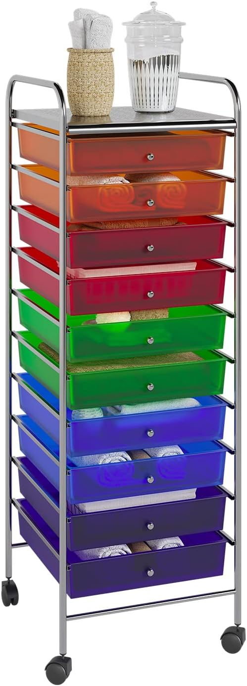 10 Drawers Organizer Plastic Drawer Cart Bedroom Storage Furniture Cabinet Chest Of Drawers