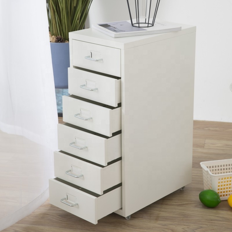 Office File Cabinet Under Desk 5/6 Drawers Storage Cabinet Home Metal Mobile Small Steel Filing Cabinet