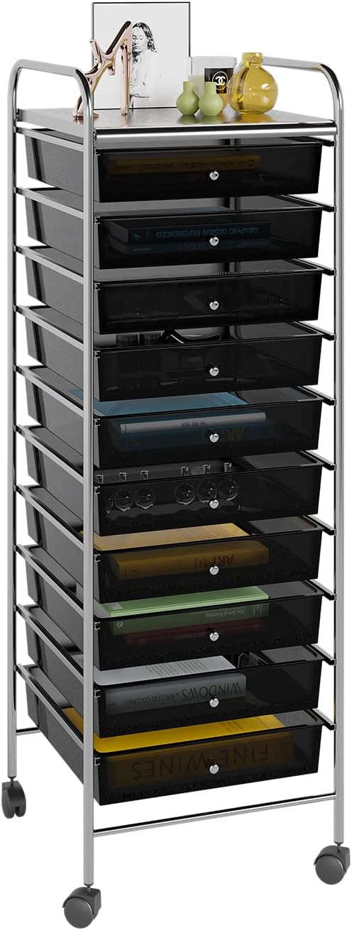 10 Drawers Organizer Plastic Drawer Cart Bedroom Storage Furniture Cabinet Chest Of Drawers