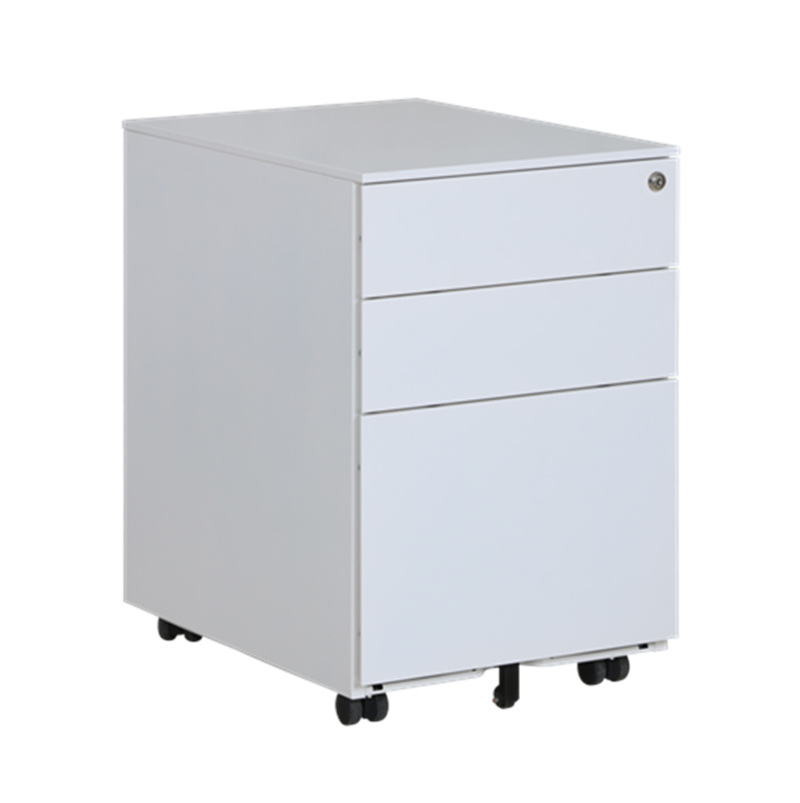 High quality 3 drawer steel office use white metal file storage mobile pedestal cabinet