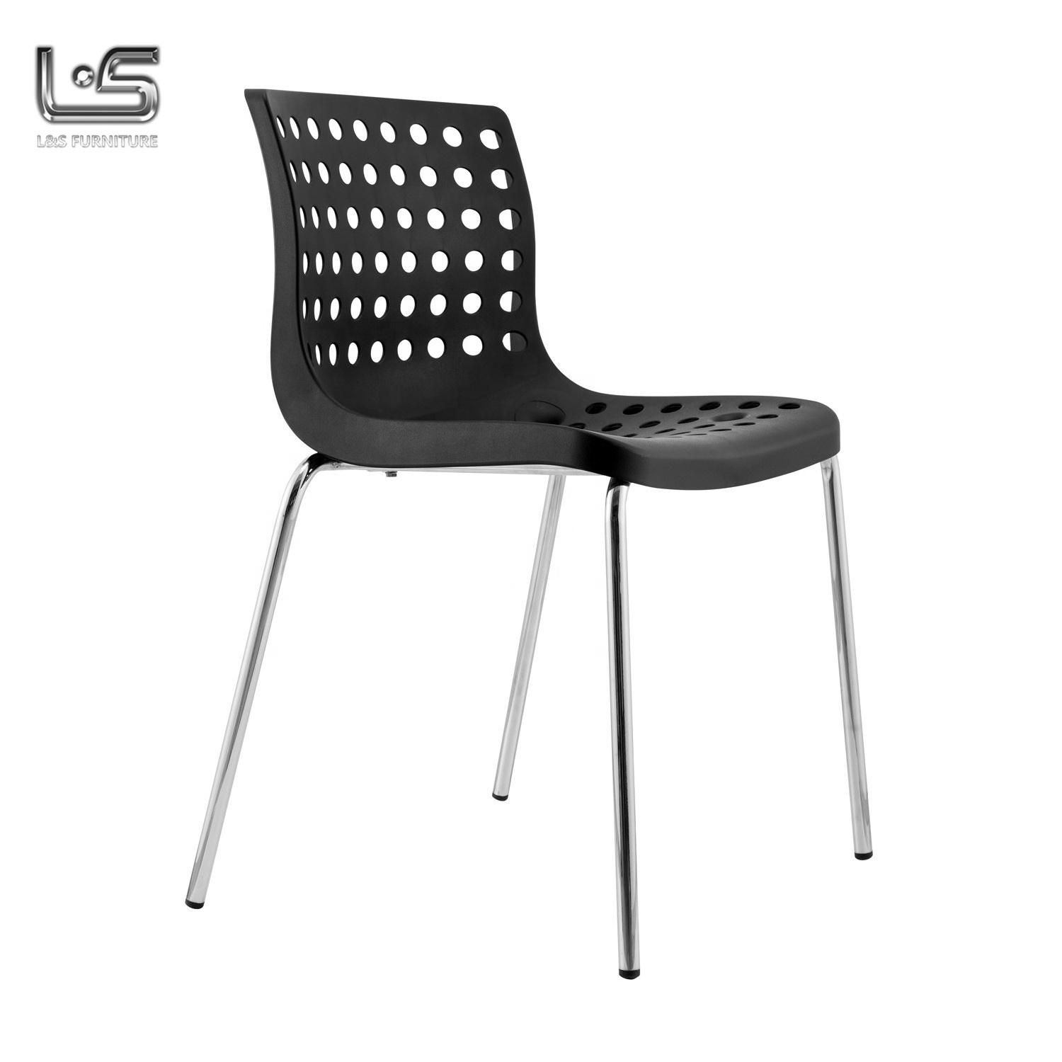 Factory Wholesale Black Restaurant Plastic Stackable Chairs