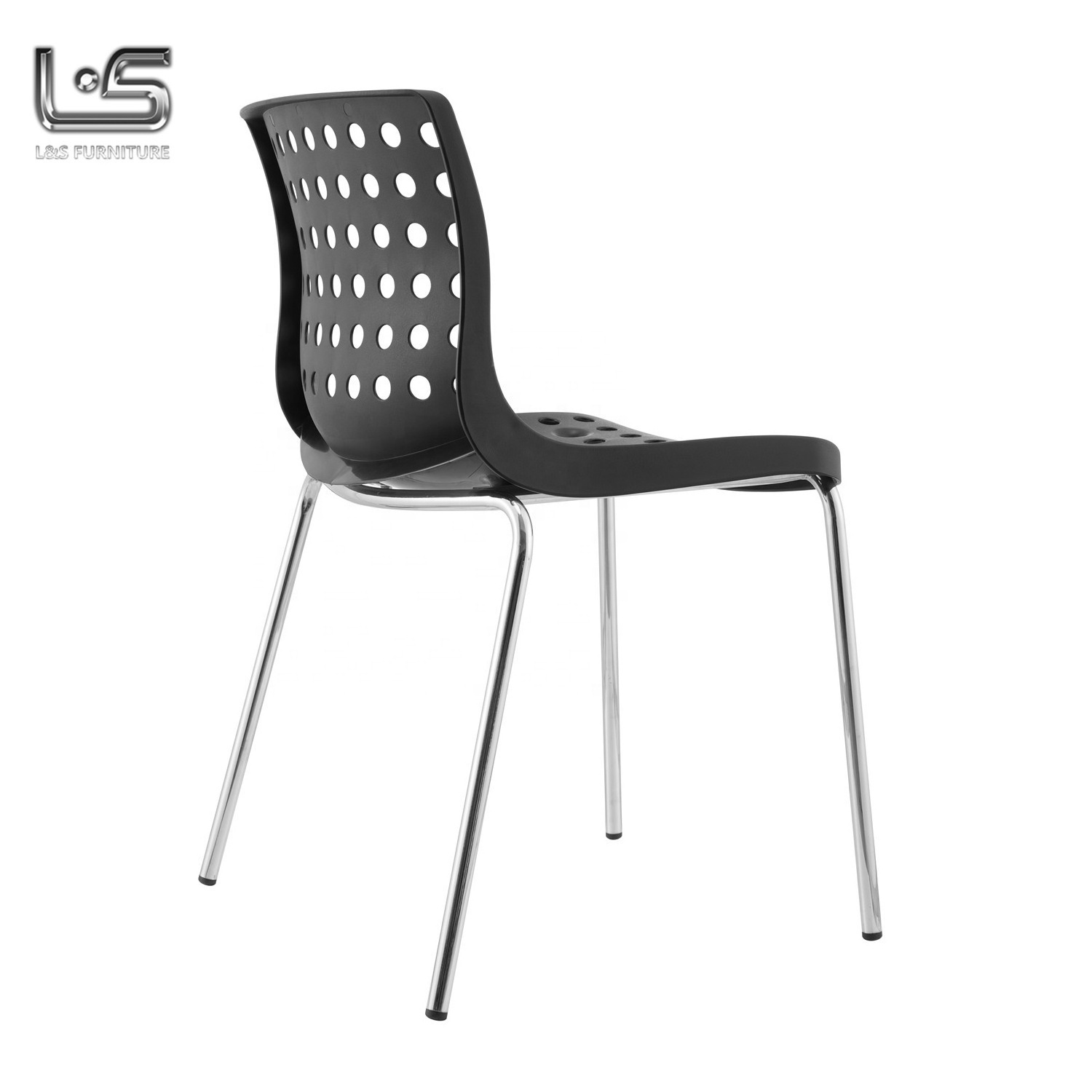 Factory Wholesale Black Restaurant Plastic Stackable Chairs