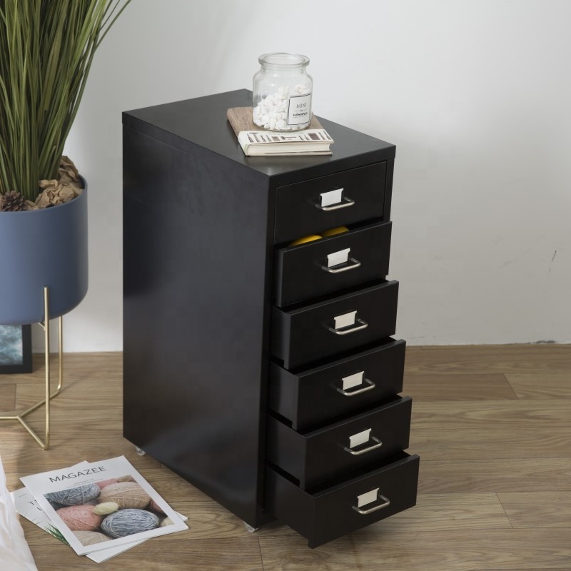 Office File Cabinet Under Desk 5/6 Drawers Storage Cabinet Home Metal Mobile Small Steel Filing Cabinet