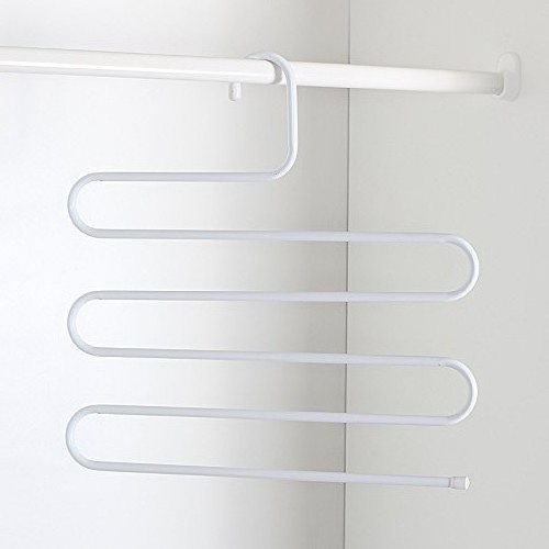 Fasion design S shape open ended Metal hanger organizer 5 Tier Trousers/Towels/Scarf/Necktie/Coat Hangers Hook(white)