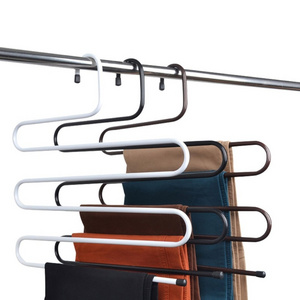 Inspring Multi Layers Metal Pant Slack Hangers - Closet Storage for Jeans Trousers Space Saver Storage Pant Rack