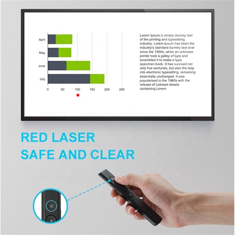 Rapoo XR100 OEM Wireless Powerpoint Presentation Laser Light Pointer Demonstration PPT Remote Presenter