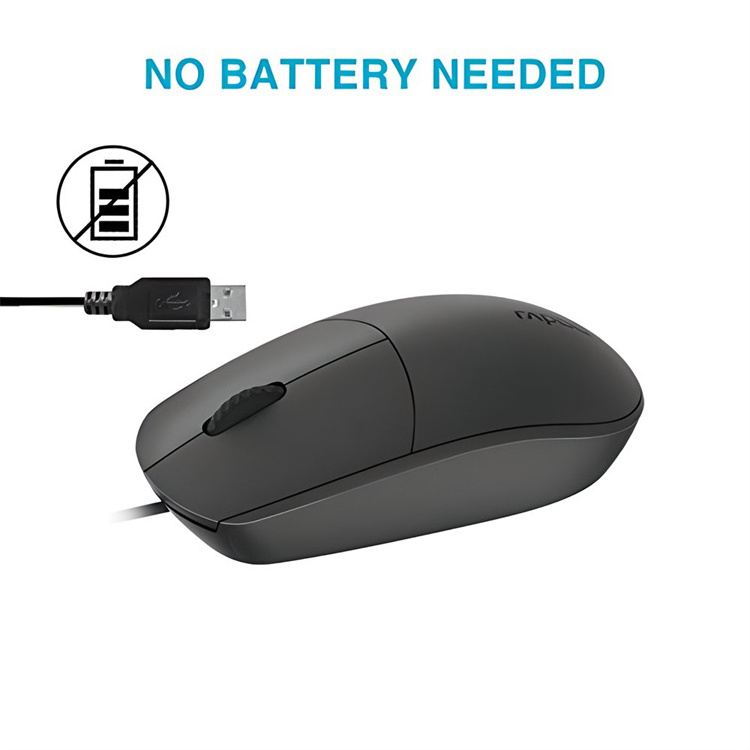 Rapoo N100 New Arrival Optical Ergonomic 3D Smooth 1600 DPI Business Office Cute Computer Wired USB Mouse