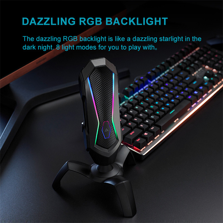 Rapoo VS300 Original Live Streaming Condenser Professional Stand USB RGB Gaming Mic Gaming Microphone Equipment