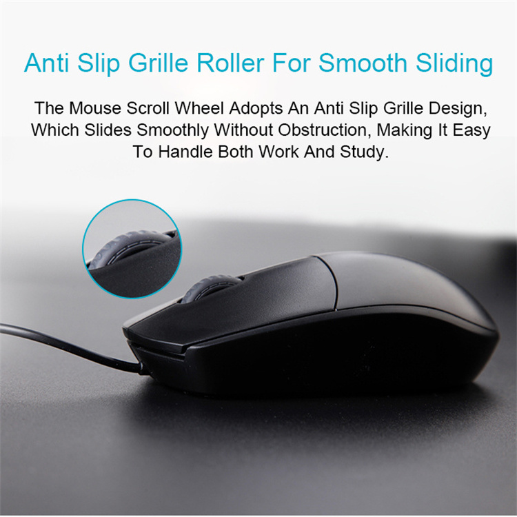 Rapoo N100 New Arrival Optical Ergonomic 3D Smooth 1600 DPI Business Office Cute Computer Wired USB Mouse