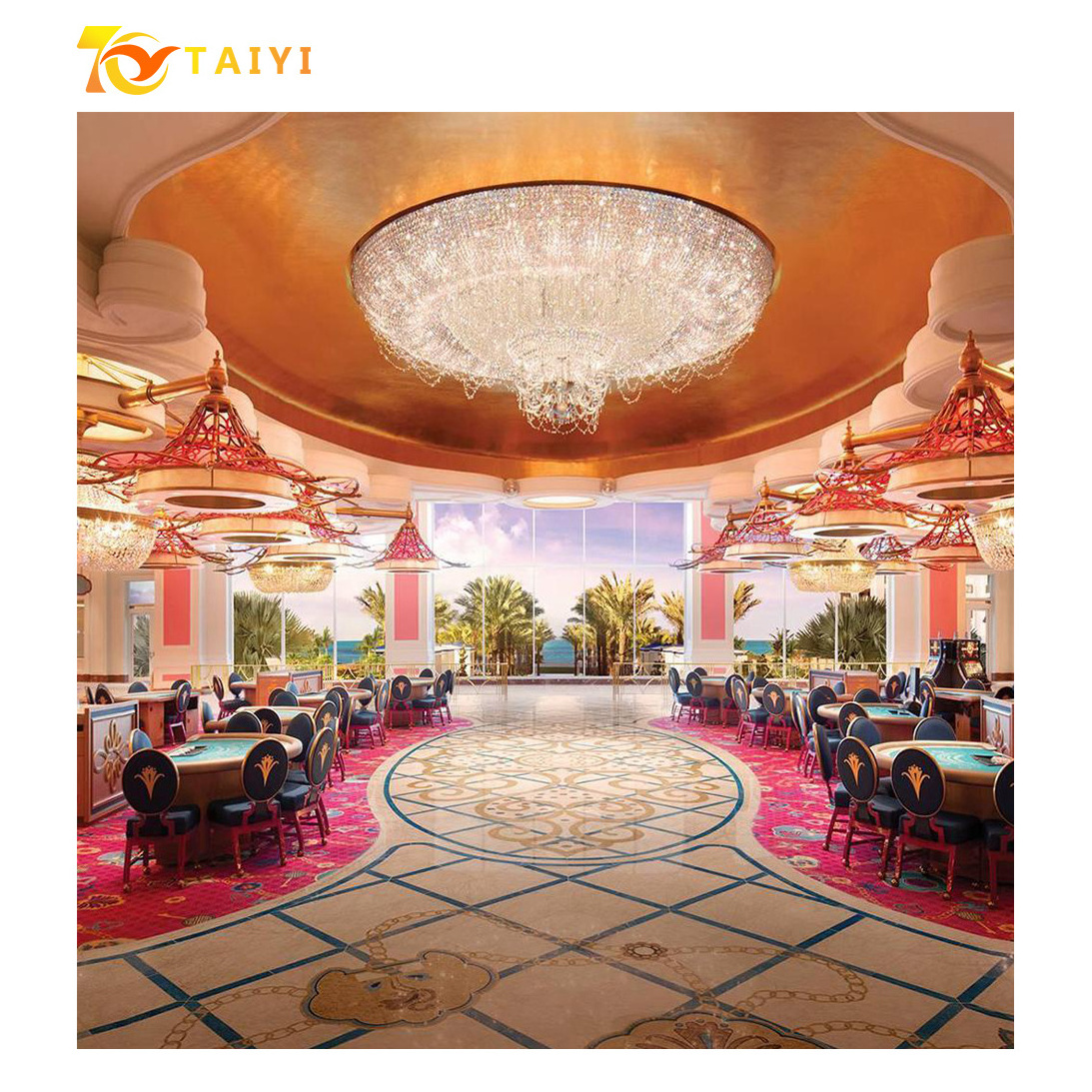 Luxury Noble Casino Gaming Hall Traditional Design Small Floral Casino Carpet