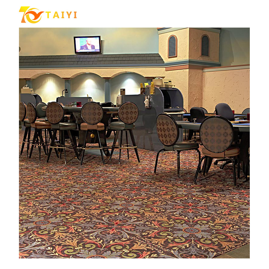 Luxury Noble Casino Gaming Hall Traditional Design Small Floral Casino Carpet