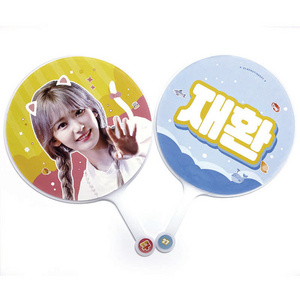 Custom  kPOP Clear Picket Hand Fans K-pop Yourself Custom Photo Printed Hand Fans Round  Plastic Fan Picket