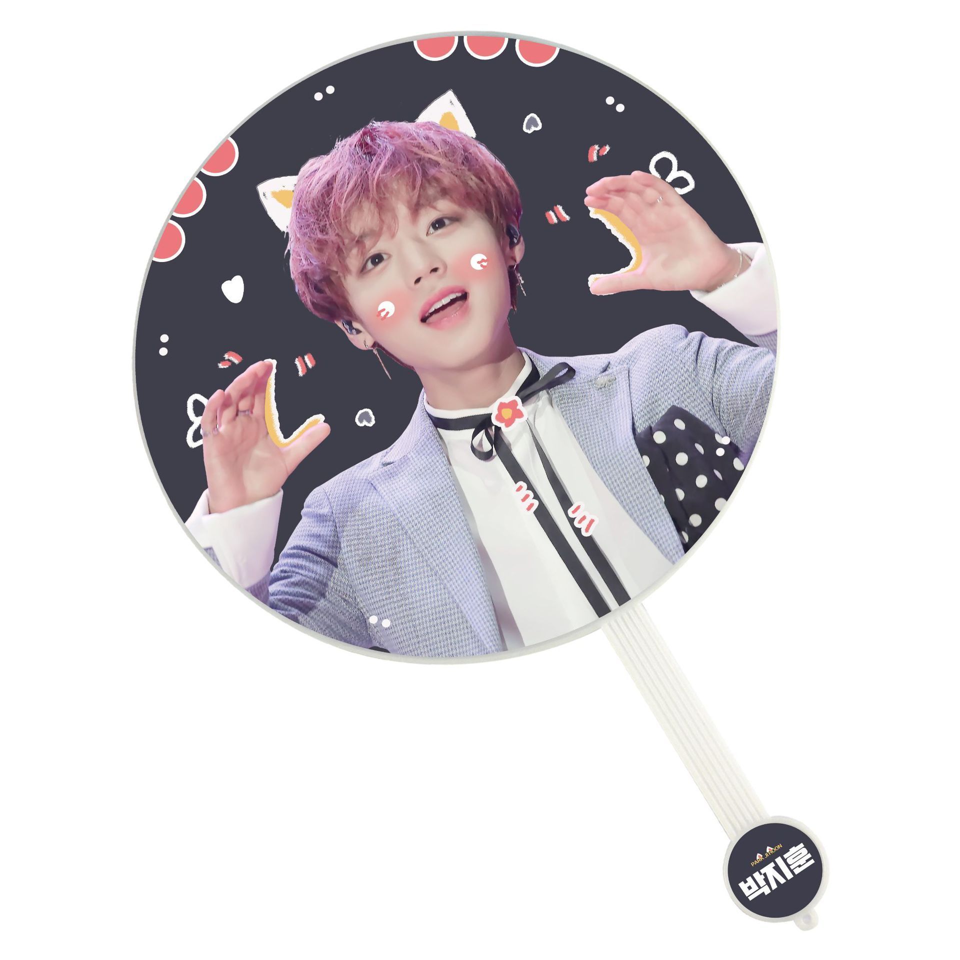 Custom  kPOP Clear Picket Hand Fans K-pop Yourself Custom Photo Printed Hand Fans Round  Plastic Fan Picket