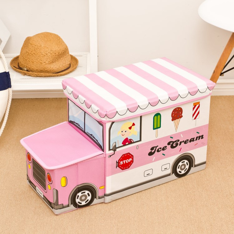 Wheel car  children's foldable drawer container bin Toy storage box for kids toys