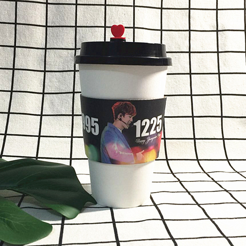 Custom hot paper kpop cupsleeve custom paper coffee cup sleeve kpop print coffee paper cups with logo