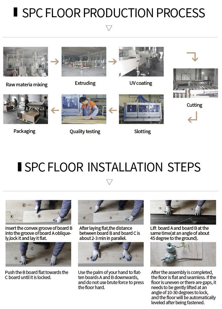 Stone plastic floor four sides lock waterproof wear-resistant interior refurbished spc plastic floor