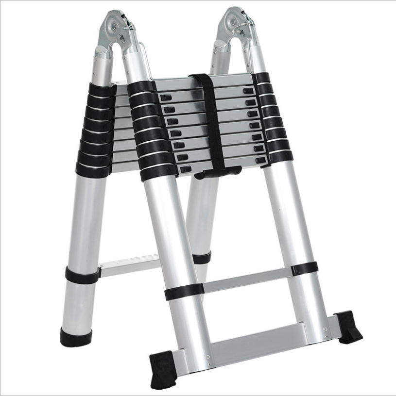 aluminum ladder with platform and workshelf