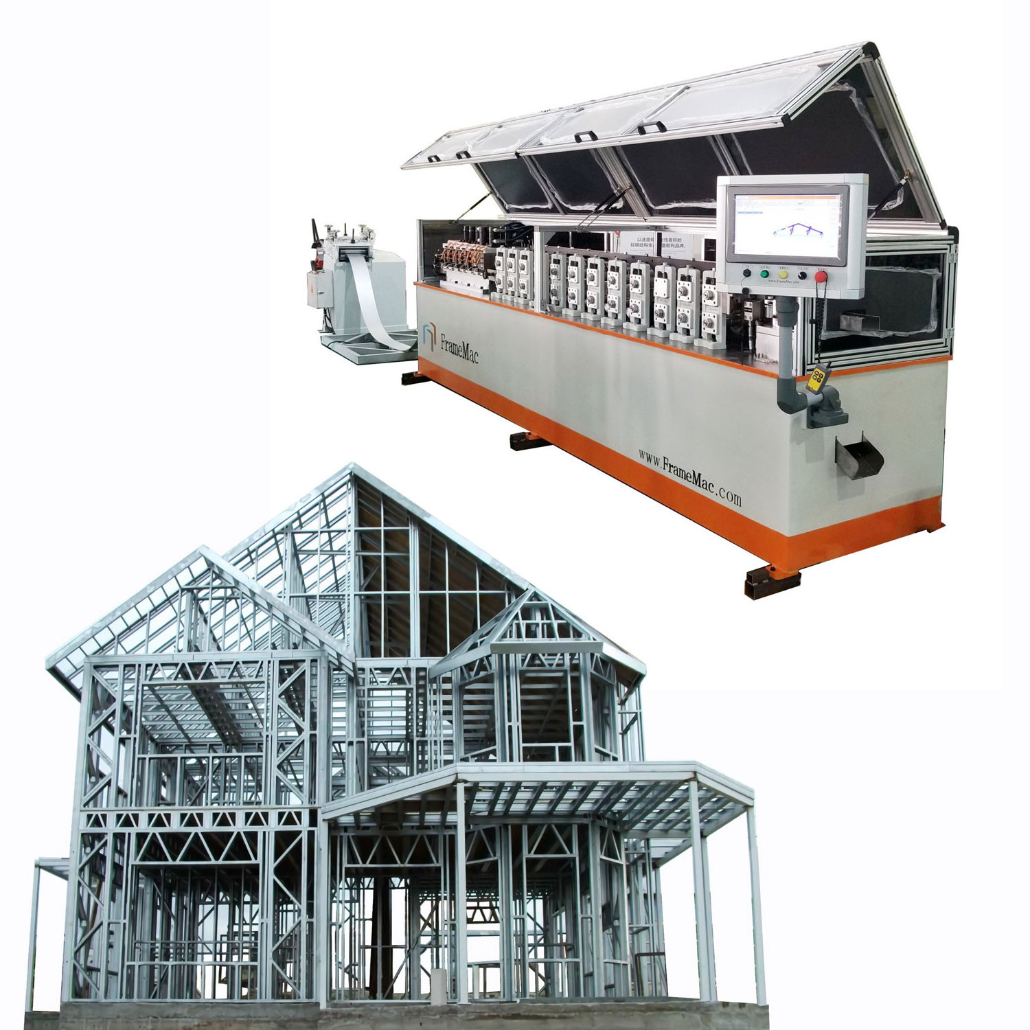 FrameMac C89 LGS C Stud Light Gauge Steel Villa House Structure Roll Forming Machine Villa Steel Frame Making Machine